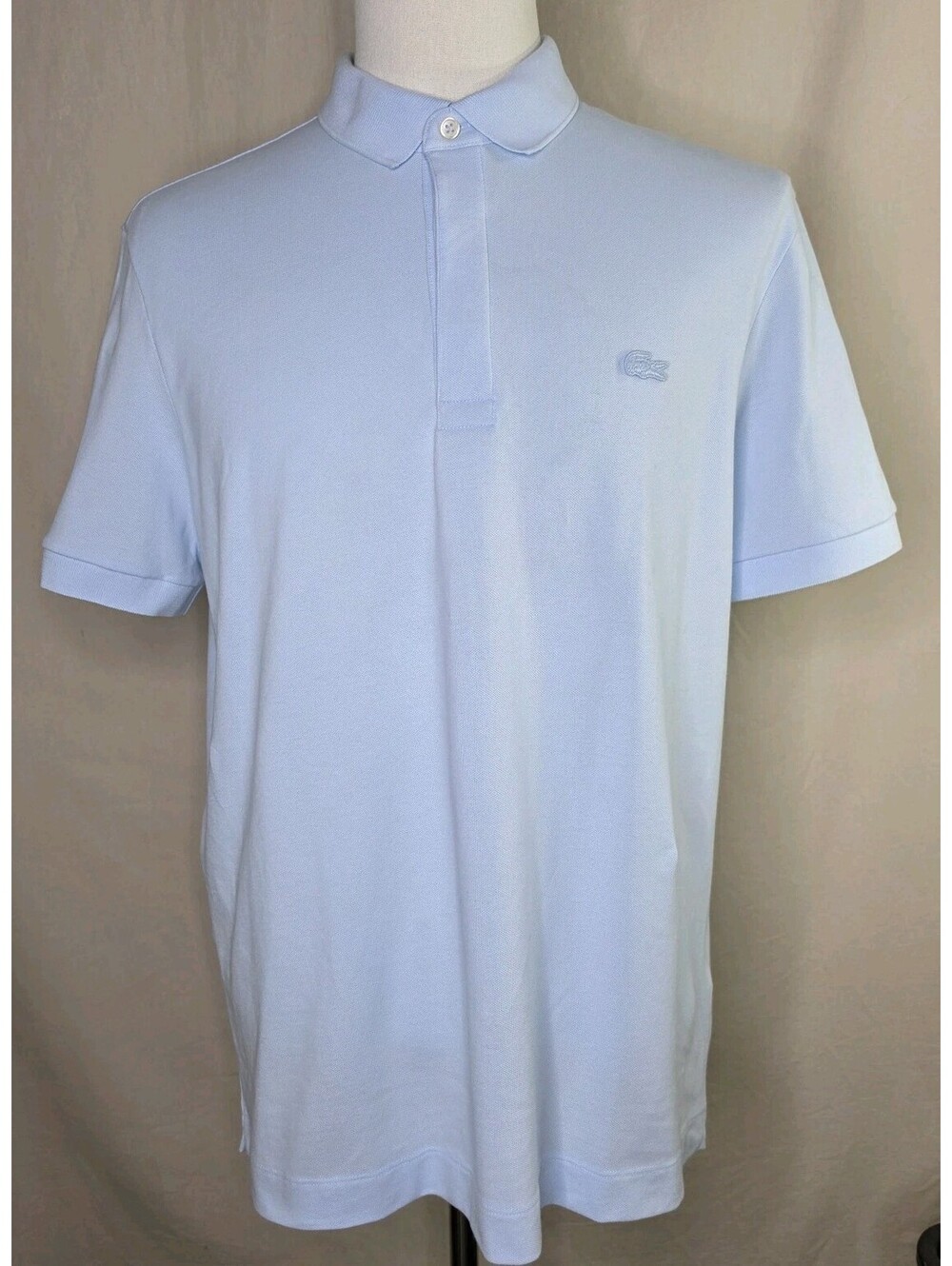 Lacoste Paris Polo Shirt Mens Size FR 6 US XL Light Blue Stretch Pique NWT